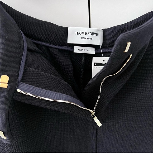 THOM BROWNE Knee Length Navy Wool Skirt - Picture 6 of 9